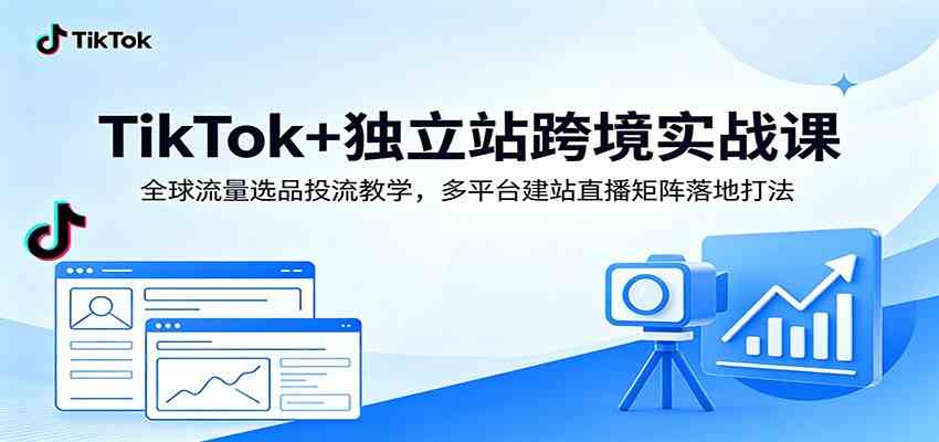 TikTok+独立站跨境实战课：全球流量选品投流教学，多平台建站直播矩阵落地打法 - 52网创-52网创