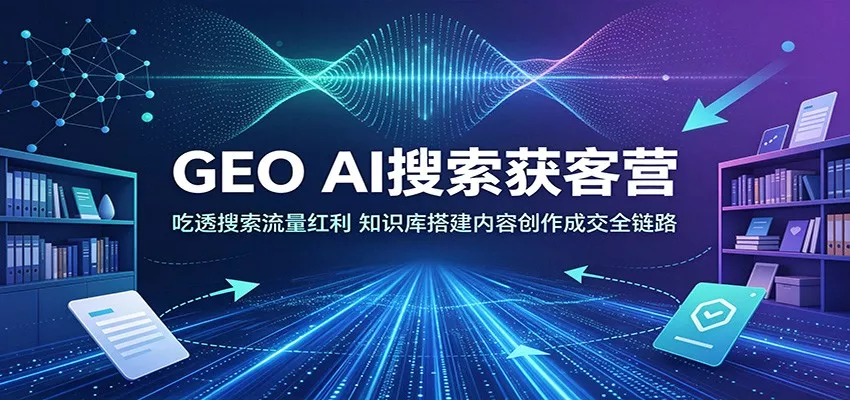GEO AI搜索获客营：吃透搜索流量红利，知识库搭建内容创作成交全链路 - 52网创-52网创