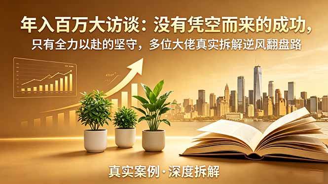 （19099期）年入百万大访谈-更新：没有凭空而来的成功，只有全力以赴的坚守，多位大佬真实拆解逆风翻盘路 - 52网创-52网创