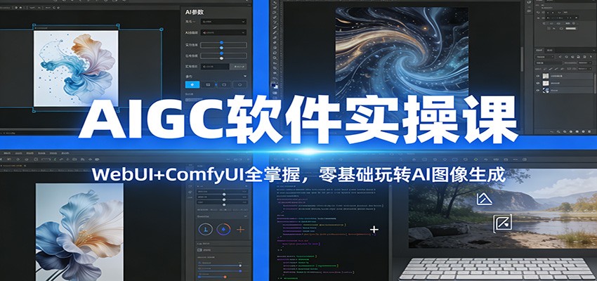AIGC软件实操课：WebUI+ComfyUI全掌握，零基础玩转AI图像生成-52网创