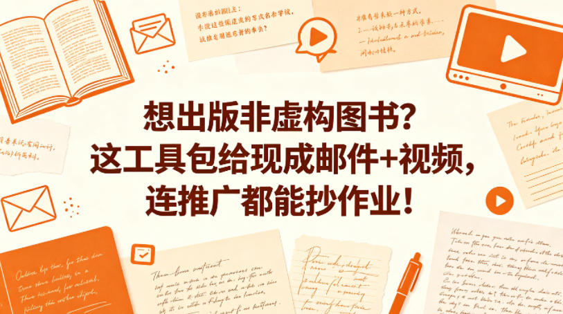 想出版非虚构图书？这工具包给现成邮件+视频，连推广都能抄作业！【原创双语字幕】-52网创