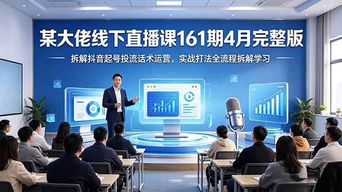 某大佬线下直播课161期4月完整版，拆解抖音起号投流话术运营，实战打法全流程拆解学习 - 52网创-52网创