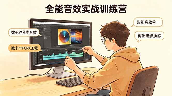 （18287期）全能音效实战训练营：数千种分类音效+数十个FCPX工程，告别音效单一，剪出电影质感 - 52网创-52网创