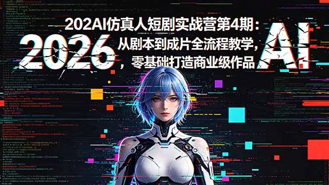 2026AI仿真人短剧实战营第4期：从剧本到成片全流程教学，零基础打造商业级作品 - 52网创-52网创