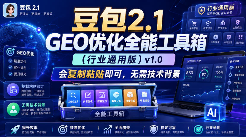 豆包2.1 GEO优化全能工具箱(行业通用版)v1.0,会复制粘贴即可,无需技术背景-52网创