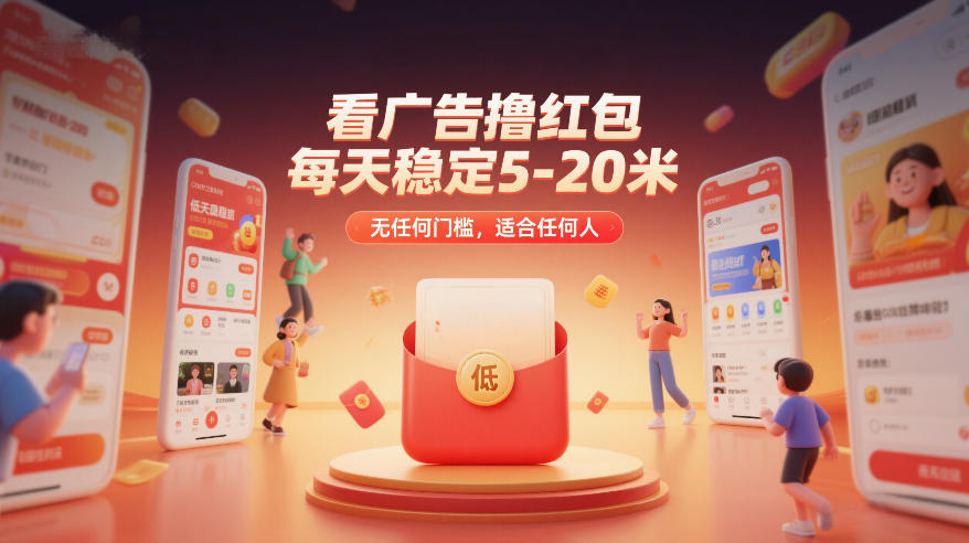 看广告撸红包，每天稳定5-20米，无任何门槛，适合任何人-52网创