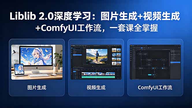 Liblib 2.0深度学习：图片生成+视频生成+ComfyUI工作流，一套课全掌握 - 52网创-52网创