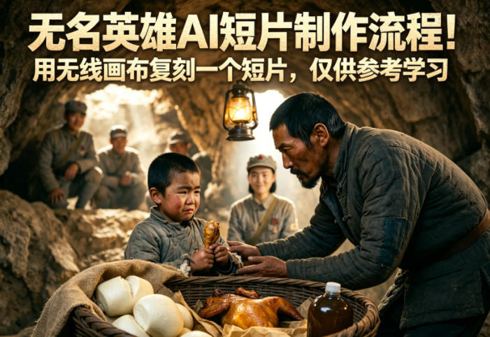 无名英雄AI短片制作流程！用无线画布复刻一个短片，仅供参考学习 - 52网创-52网创