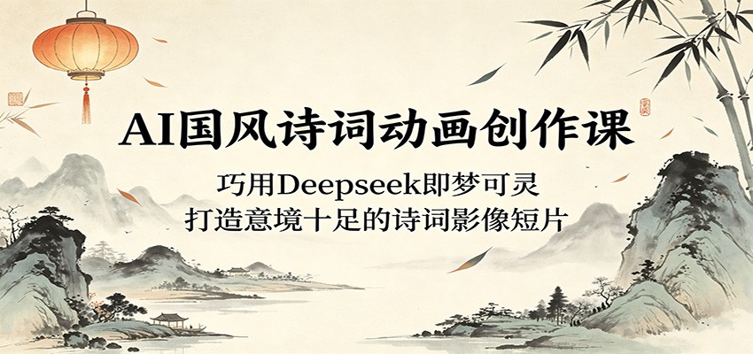 AI国风诗词动画创作课：巧用Deepseek即梦可灵，打造意境十足的诗词影像短片 - 52网创-52网创