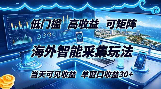 （18955期）海外智能采集玩法，低门槛高单价可矩阵，当天可见收益，单窗口30+ - 52网创-52网创