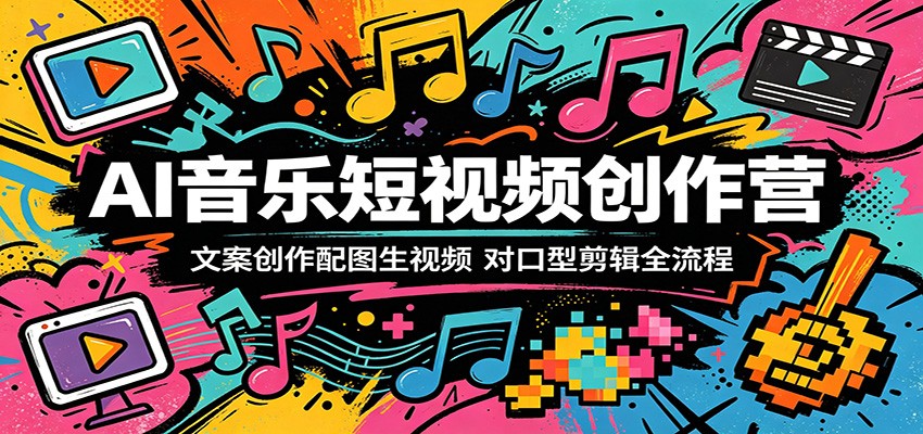 AI音乐短视频创作营：文案创作配图生视频，对口型剪辑全流程 - 52网创-52网创
