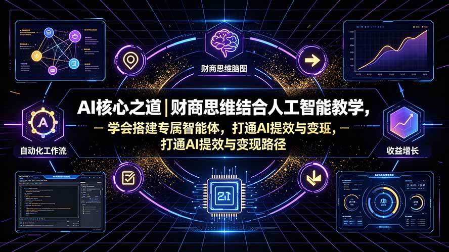 （19542期）AI核心之道｜财商思维结合人工智能教学，学会搭建专属智能体，打通AI提效与变现路径-52网创