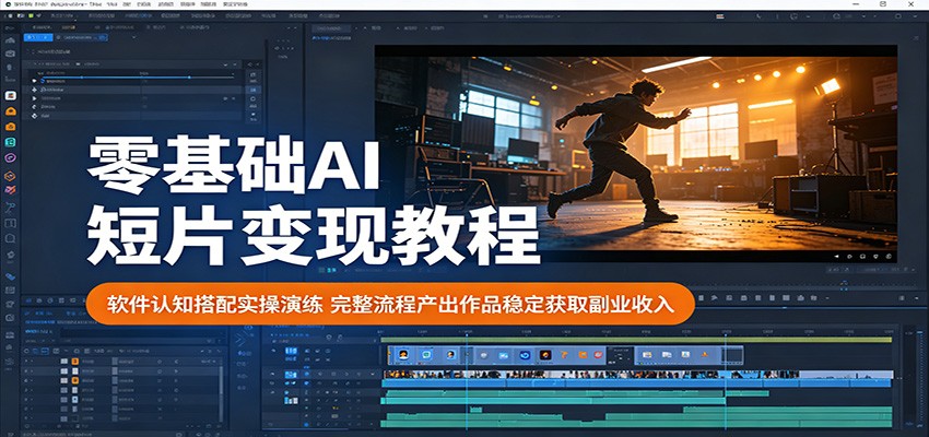零基础AI短片变现教程：软件认知搭配实操演练，完整流程产出作品稳定获取副业收入 - 52网创-52网创