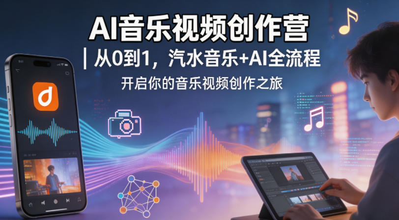 AI音乐视频创作营｜从0到1，汽水音乐+AI全流程，开启你的音乐视频创作之旅 - 52网创-52网创