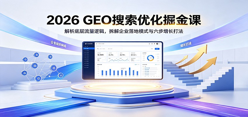 2026 GEO搜索优化掘金课：解析底层流量逻辑，拆解企业落地模式与六步增长打法 - 52网创-52网创