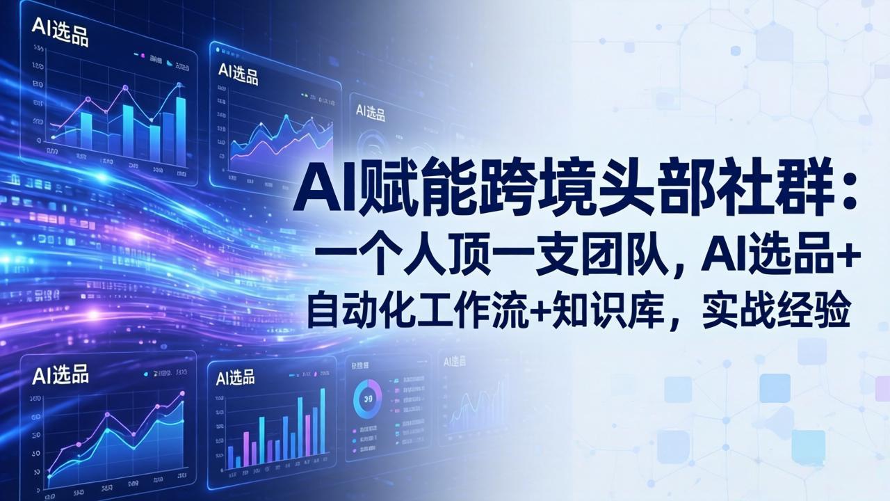 AI赋能跨境头部社群：一个人顶一支团队，AI选品+自动化工作流+知识库，实战经验-更新3月-52网创