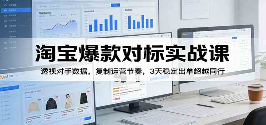 淘宝爆款对标实战课：透视对手数据，复制运营节奏，3天稳定出单超越同行-52网创