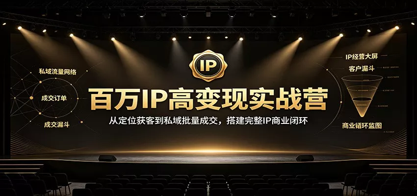 百万IP高变现实战营：从定位获客到私域批量成交，搭建完整IP商业闭环 - 52网创-52网创