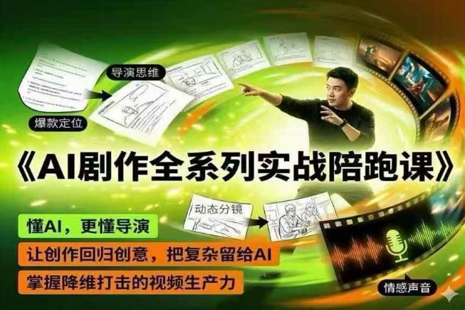 AI剧作全系列实战陪跑课，懂AI，更懂导演，让创作回归创意，把复杂留给AI，掌握降维打击的视频生产力 - 52网创-52网创