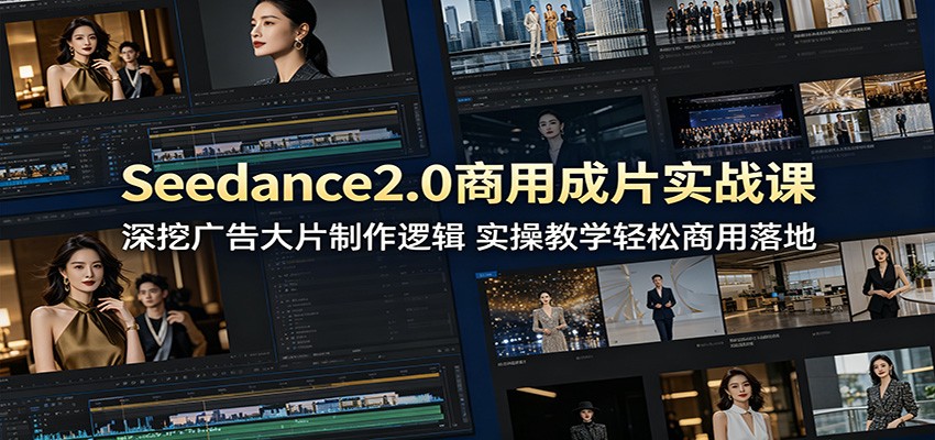 Seedance2.0商用成片实战课：深挖广告大片制作逻辑，实操教学轻松商用落地 - 52网创-52网创