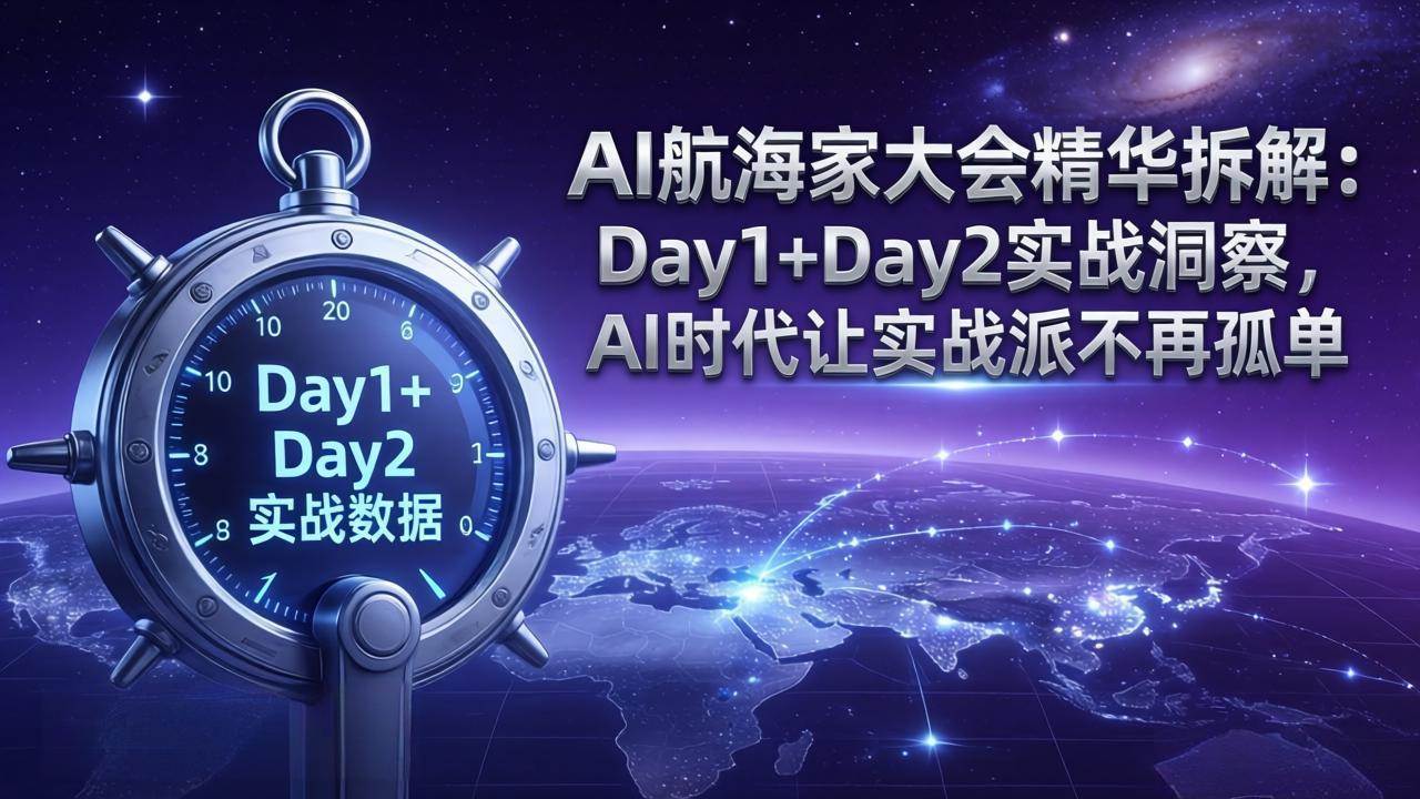（17867期）AI航海家大会精华拆解：Day1+Day2实战洞察，AI时代让实战派不再孤单 - 52网创-52网创