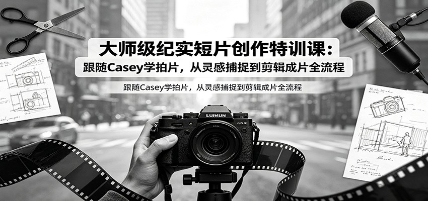 大师级纪实短片创作特训课：跟随Casey学拍片，从灵感捕捉到剪辑成片全流程 - 52网创-52网创