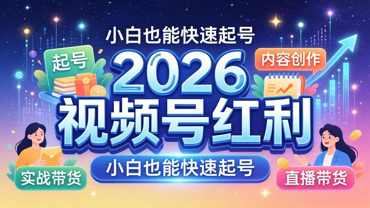 2026视频号红利实战营，大佬亲授起号、内容、直播、IP、投流、私域、矩阵全套落地打法 - 52网创-52网创