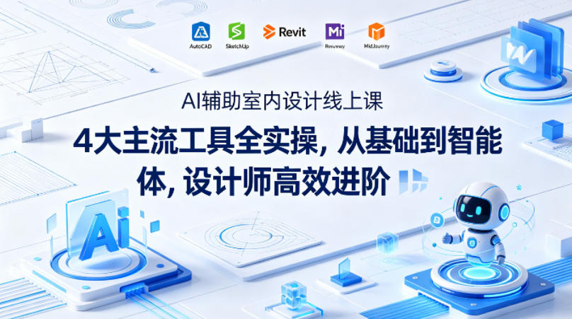 AI辅助室内设计线上课｜4大主流工具全实操，从基础到智能体，设计师高效进阶 - 52网创-52网创