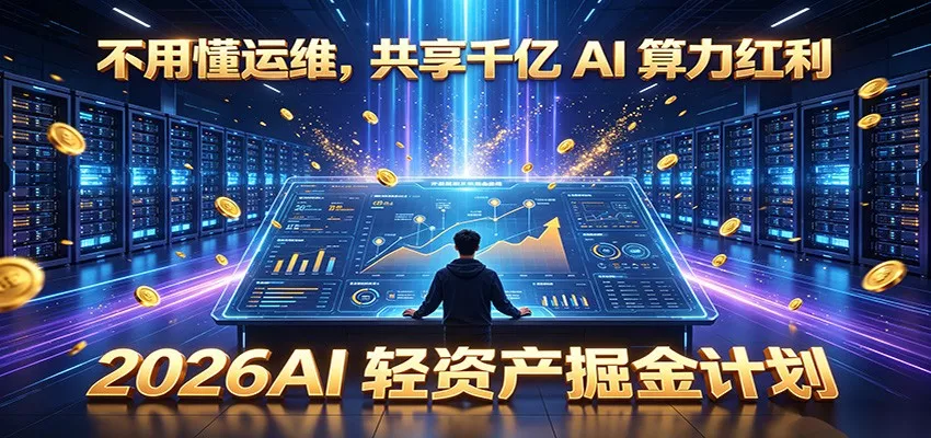 不用懂运维，共享千亿 AI 算力红利，2026AI 轻资产掘金计划-52网创