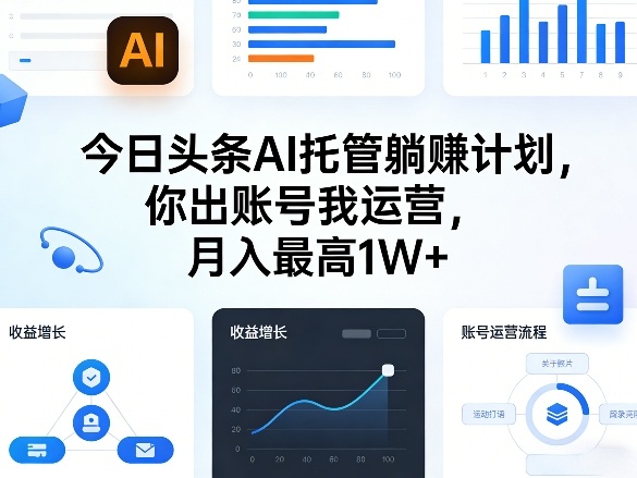 今日头条AI托管躺賺计划，你出账号我运营，月入最高1W+【揭秘】 - 52网创-52网创