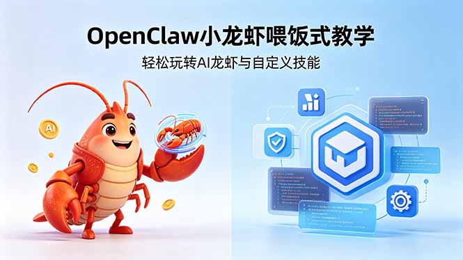 不用懂技术！OpenClaw小龙虾喂饭式教学，轻松玩转AI龙虾与自定义技能 - 52网创-52网创