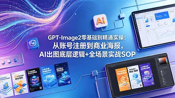 GPT-Image2零基础到精通实操：从账号注册到商业海报，AI出图底层逻辑+全场景实战SOP - 52网创-52网创