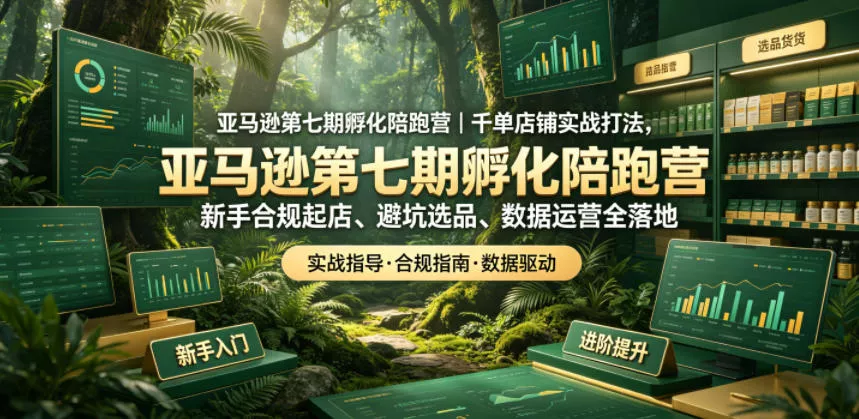 亚马逊孵化陪跑营｜千单店铺实战打法，新手合规起店、避坑选品、数据运营全落地(更新0708) - 52网创-52网创