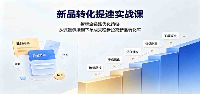 新品转化提速实战课：拆解全链路优化策略，从流量承接到下单成交稳步拉高新品转化率 - 52网创-52网创