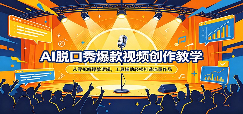 AI脱口秀爆款视频创作教学：从零拆解爆款逻辑，工具辅助轻松打造流量作品 - 52网创-52网创