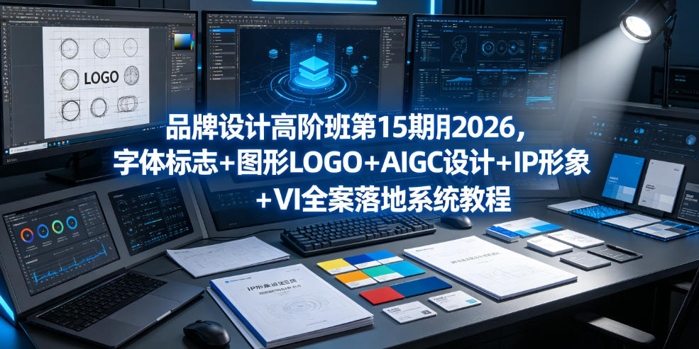 品牌设计高阶班第15期2026，字体标志＋图形LOGO＋AIGC设计＋IP形象＋VI全案落地系统教程 - 52网创-52网创