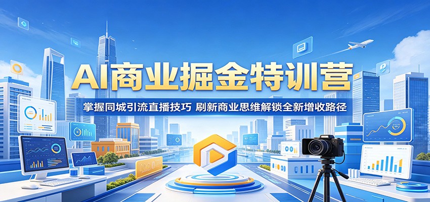 AI商业掘金特训营：掌握同城引流直播技巧，刷新商业思维解锁全新增收路径 - 52网创-52网创