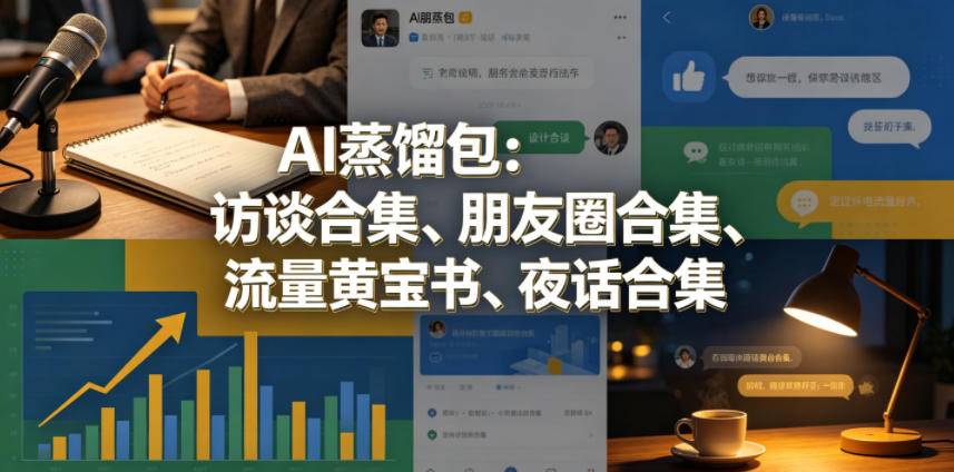 AI蒸馏包：访谈合集、朋友圈合集、流量黄宝书、夜话合集【文档】-52网创