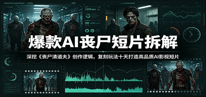 爆款AI丧尸短片拆解：深挖《丧尸清道夫》创作逻辑，复刻玩法快速打造高品质AI影视短片 - 52网创-52网创