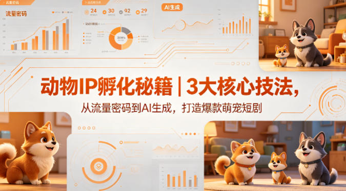 动物IP孵化秘籍｜3大核心技法，从流量密码到AI生成，打造爆款萌宠短剧 - 52网创-52网创