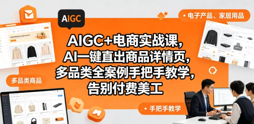 AIGC+电商实战课，AI一键直出商品详情页，多品类全案例手把手教学，告别付费美工(更新) - 52网创-52网创
