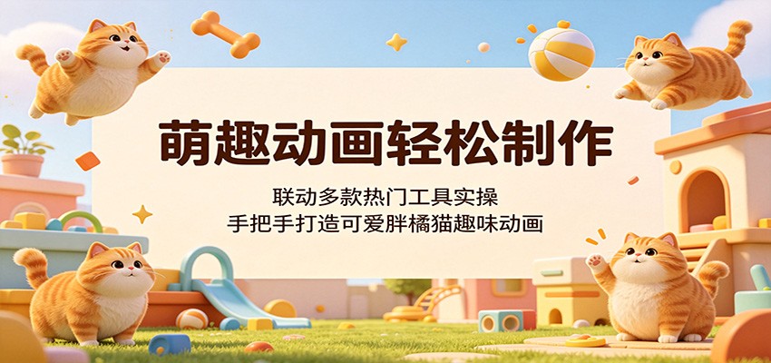 萌趣动画轻松制作，联动多款热门工具实操，手把手打造可爱胖橘猫趣味动画 - 52网创-52网创