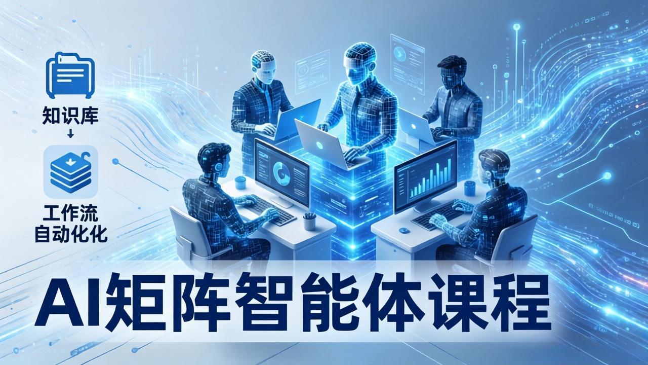 AI矩阵智能体实战：100个数字员工批量生产内容，文本知识库+工作流自动化全搞定 - 52网创-52网创