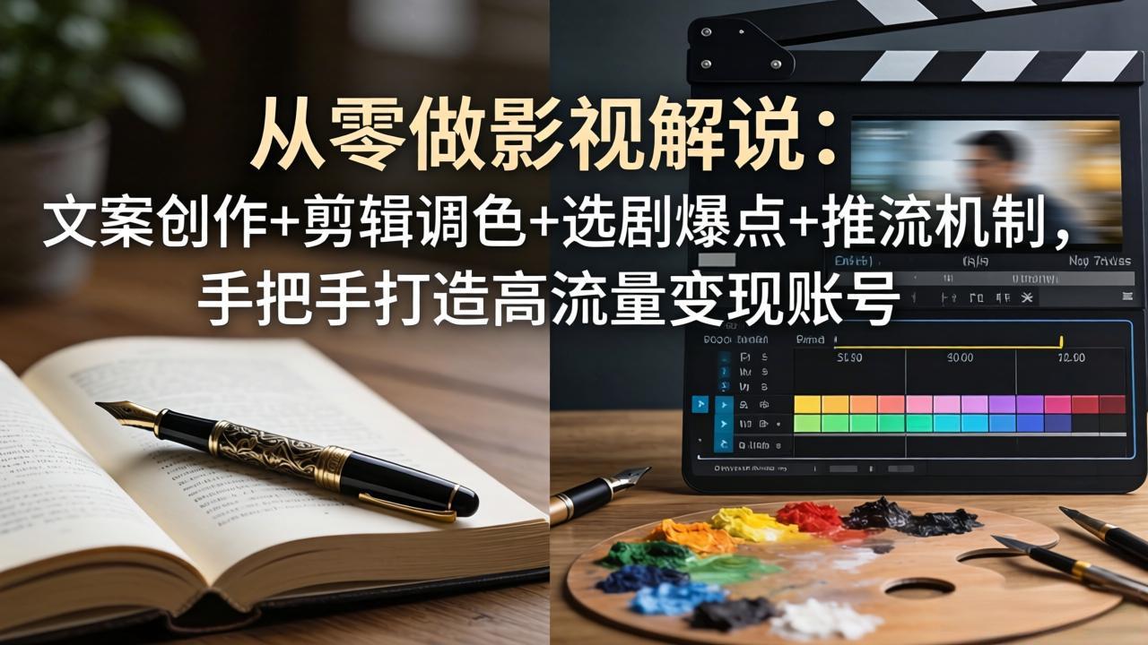 从零做影视解说：文案创作+剪辑调色+选剧爆点+推流机制，手把手打造高流量变现账号 - 52网创-52网创