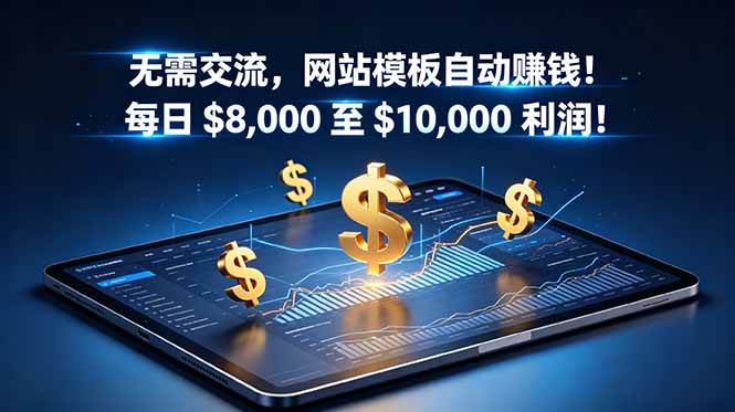 （18854期）无需交流，网站模板自动赚钱！每日 $8,000 至 $10,000 利润！【原创双语字幕】 - 52网创-52网创