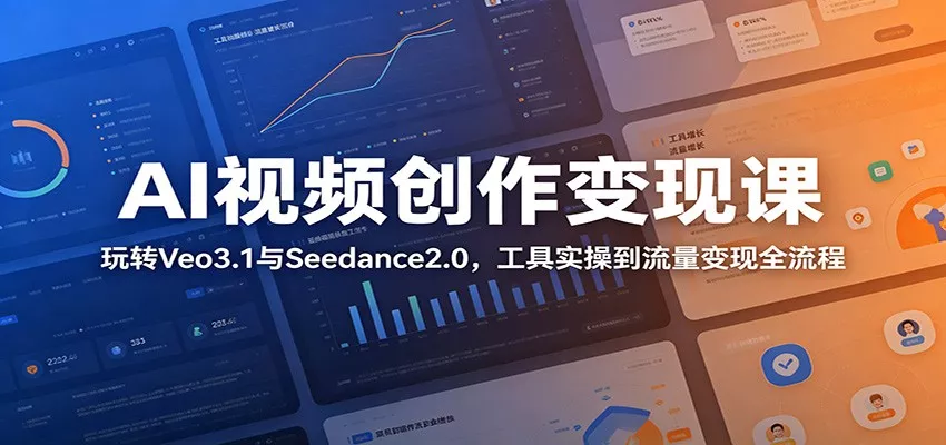AI视频创作变现课：玩转Veo3.1与Seedance2.0，工具实操到流量变现全流程 - 52网创-52网创