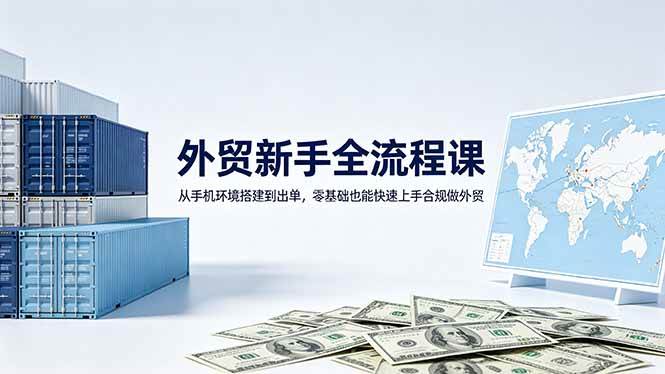 （18481期）外贸新手全流程课：从手机环境搭建到出单，零基础也能快速上手合规做外贸-52网创