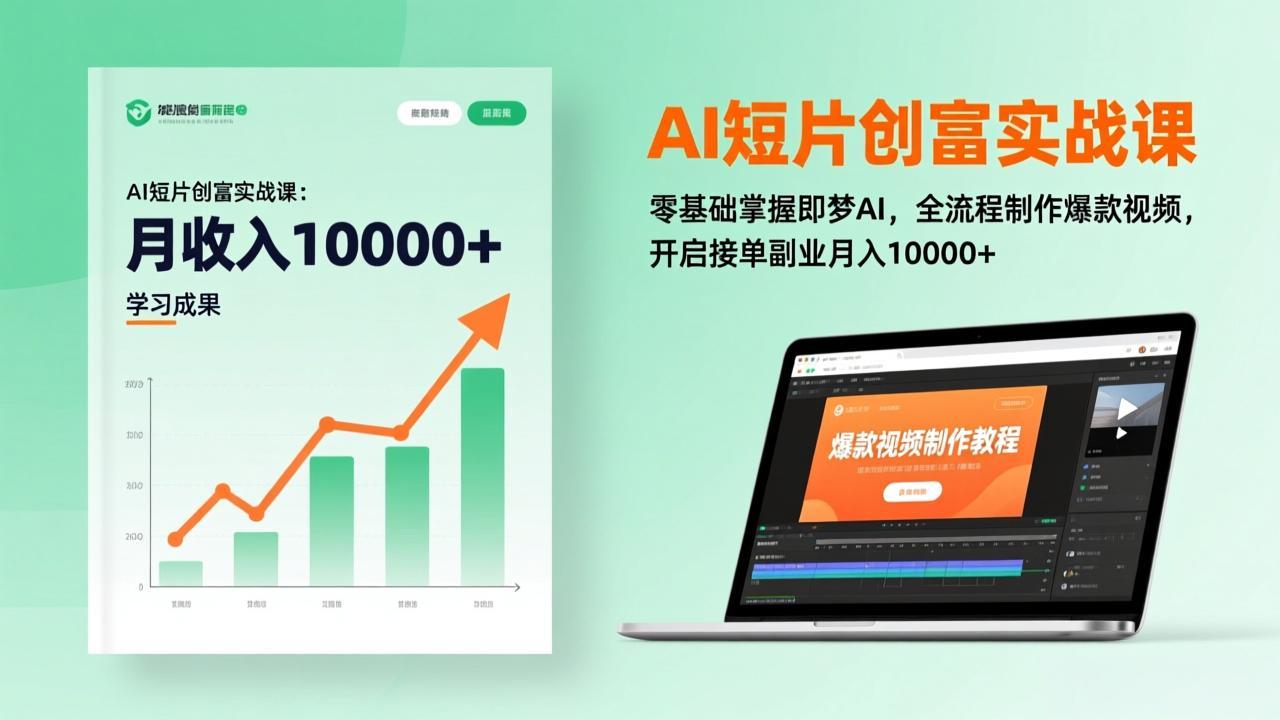 AI短片创富实战课：零基础掌握即梦AI，全流程制作爆款视频，开启接单副业月入10000+(更新-52网创