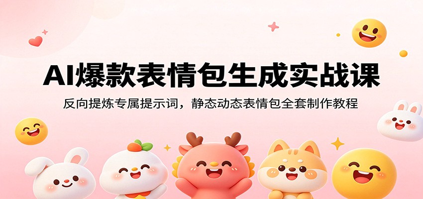 AI爆款表情包生成实战课：反向提炼专属提示词，静态动态表情包全套制作教程 - 52网创-52网创
