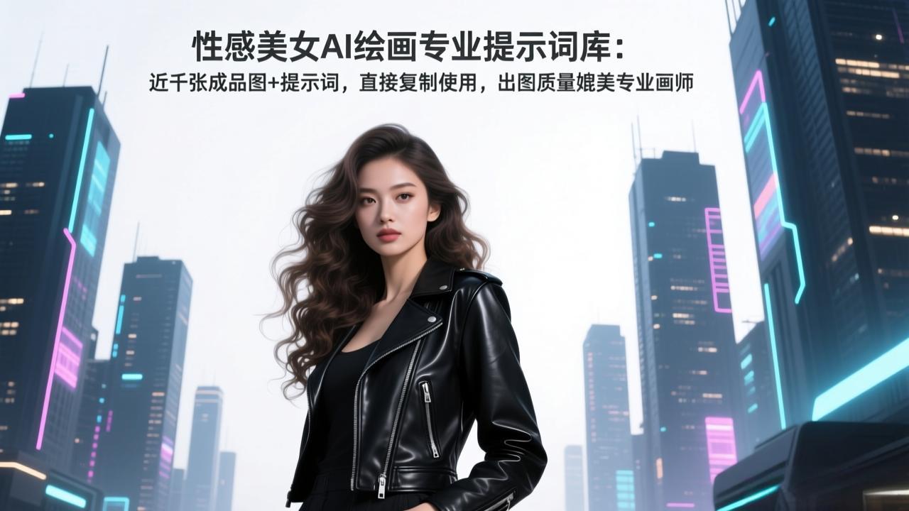 性感美女AI绘画专业提示词库：近千张成品图+提示词，直接复制使用，出图质量媲美专业画师-52网创